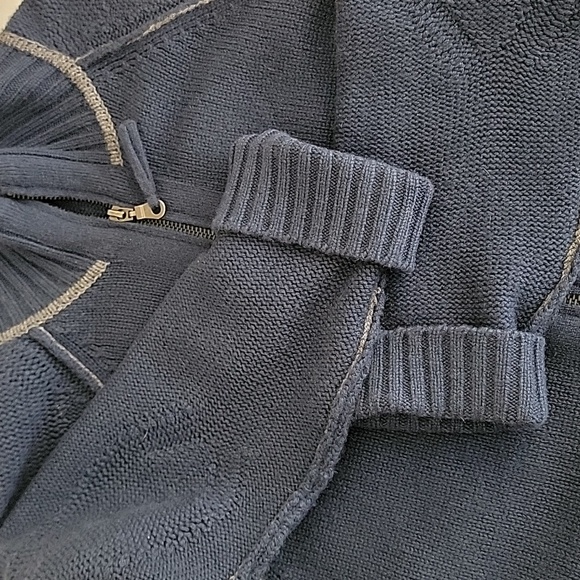 Metropolitan View Cashmere Mock Neck Full Zip Sweater szM BinW - Picture 7 of 8